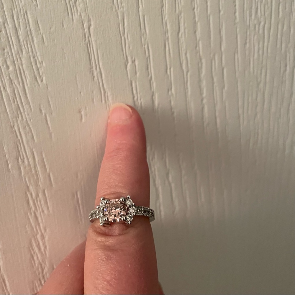 Dazzling Pink Gemstone Ring in Silver Setting